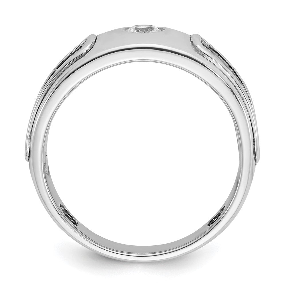 IBGoodman Two-tone Men's Polished and Cut-Out 1/5 Carat AA Quality Diamond Ring - WBC