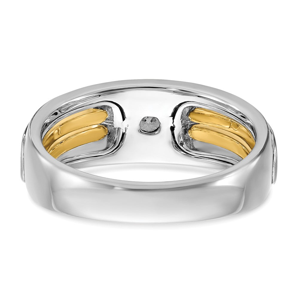 IBGoodman Two-tone Men's Polished and Cut-Out 1/5 Carat AA Quality Diamond Ring - WBC