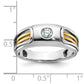 IBGoodman Two-tone Men's Polished and Cut-Out 1/5 Carat AA Quality Diamond Ring - WBC