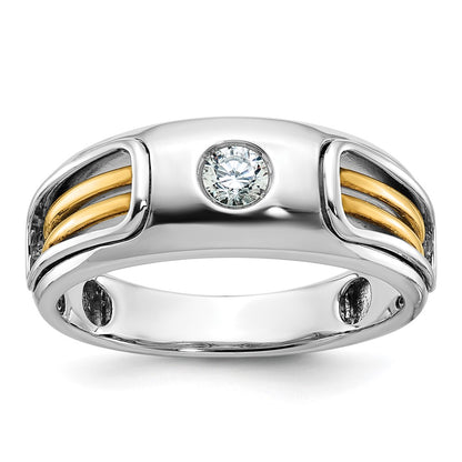 IBGoodman Two-tone Men's Polished and Cut-Out 1/5 Carat AA Quality Diamond Ring - WBC