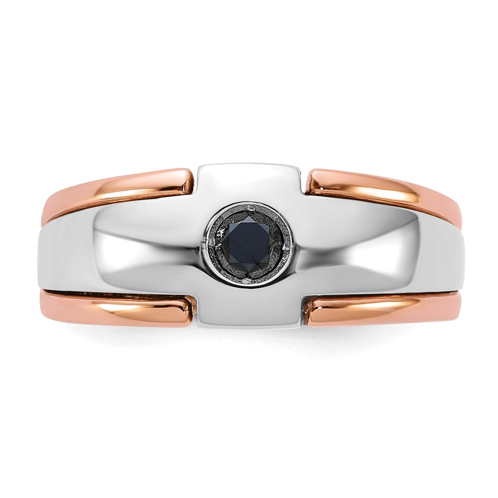 IB Goodman Two-tone / Mens 1/4 carat Black Diamond Complete Ring - WBC