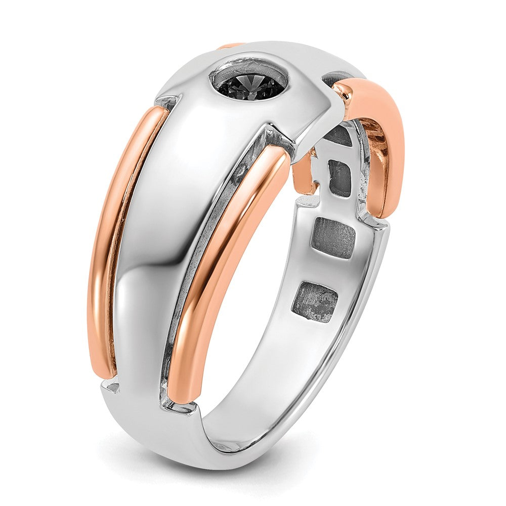 IB Goodman Two-tone / Mens 1/4 carat Black Diamond Complete Ring - WBC