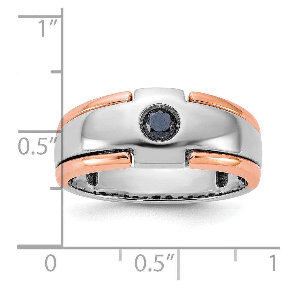 IB Goodman Two-tone / Mens 1/4 carat Black Diamond Complete Ring - WBC