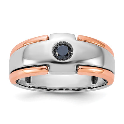 IB Goodman Two-tone / Mens 1/4 carat Black Diamond Complete Ring - WBC