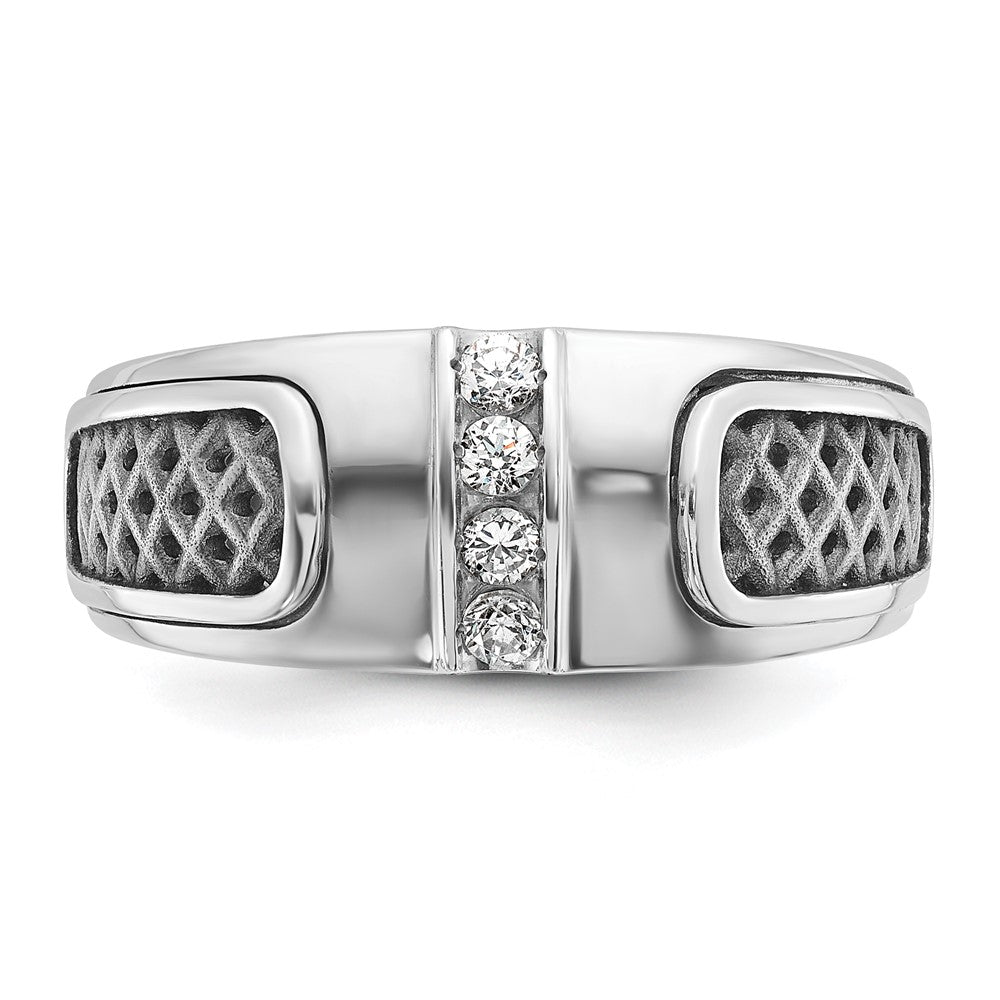 IB Goodman with Black Rhodium Mens 1/5 carat Diamond Complete Ring - WBC
