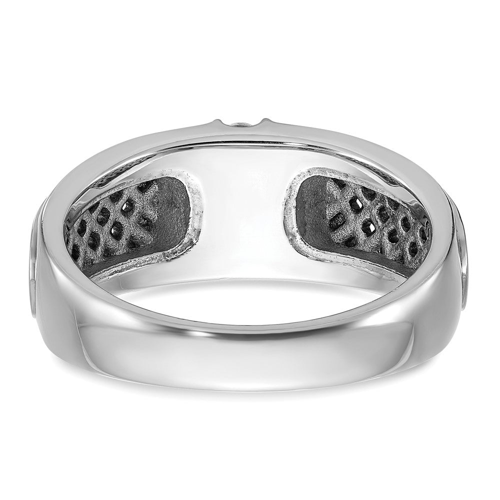 IB Goodman with Black Rhodium Mens 1/5 carat Diamond Complete Ring - WBC