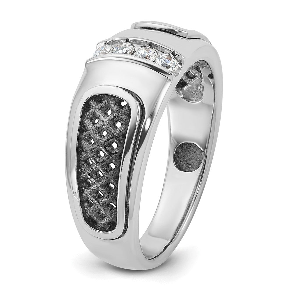 IB Goodman with Black Rhodium Mens 1/5 carat Diamond Complete Ring - WBC