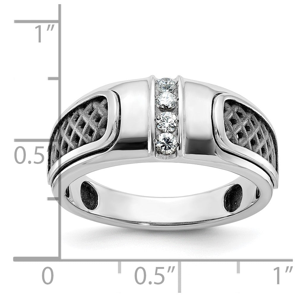 IB Goodman with Black Rhodium Mens 1/5 carat Diamond Complete Ring - WBC