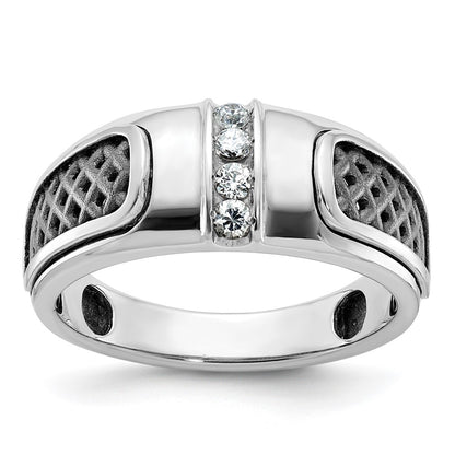 IB Goodman with Black Rhodium Mens 1/5 carat Diamond Complete Ring - WBC