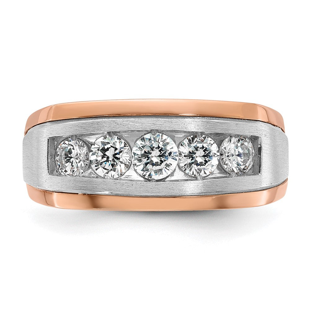 IBGoodman and Men's Polished and Satin 5-Stone 1 Carat AA Quality Diamond Ring - WBC