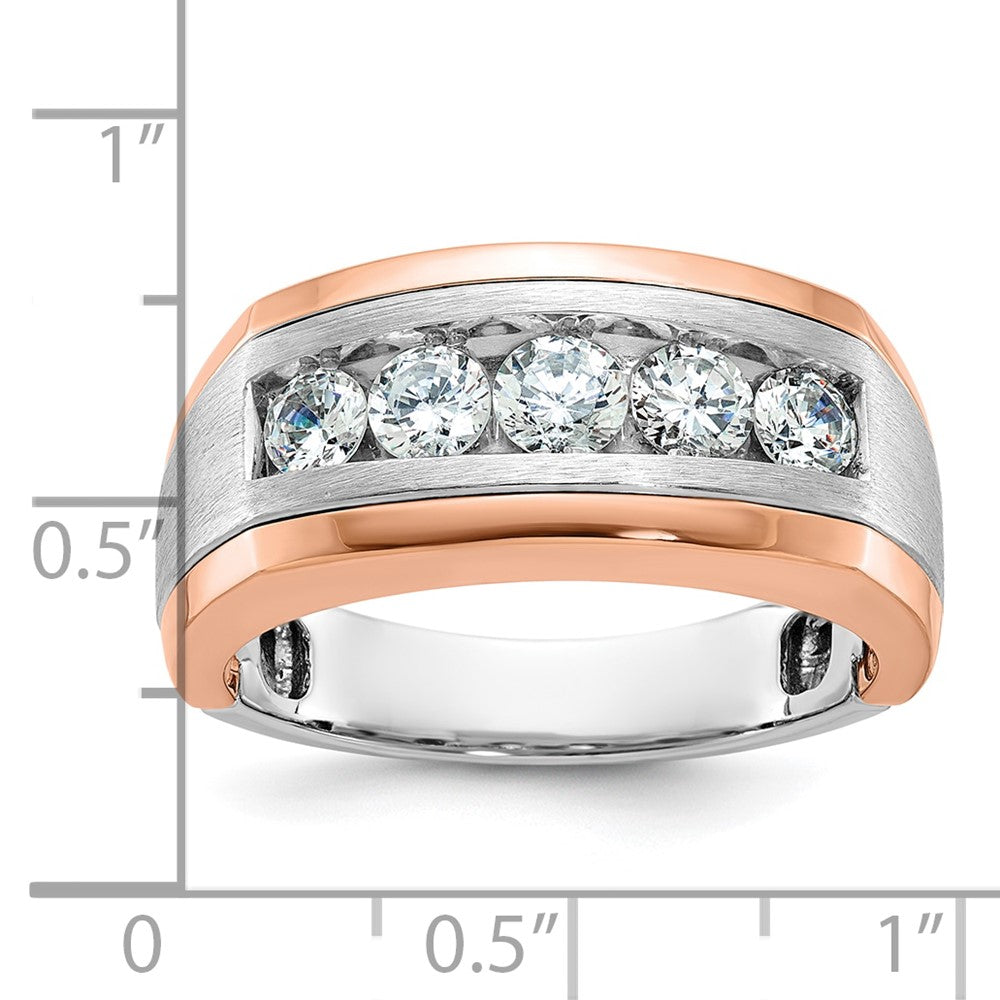 IBGoodman and Men's Polished and Satin 5-Stone 1 Carat AA Quality Diamond Ring - WBC