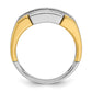 IBGoodman Two-tone Men's Polished Satin and Grooved 5-Stone 1 Carat AA Quality Diamond Ring - WBC