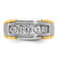 IBGoodman Two-tone Men's Polished Satin and Grooved 5-Stone 1 Carat AA Quality Diamond Ring - WBC
