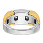 IBGoodman Two-tone Men's Polished Satin and Grooved 5-Stone 1 Carat AA Quality Diamond Ring - WBC