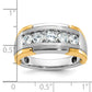 IBGoodman Two-tone Men's Polished Satin and Grooved 5-Stone 1 Carat AA Quality Diamond Ring - WBC