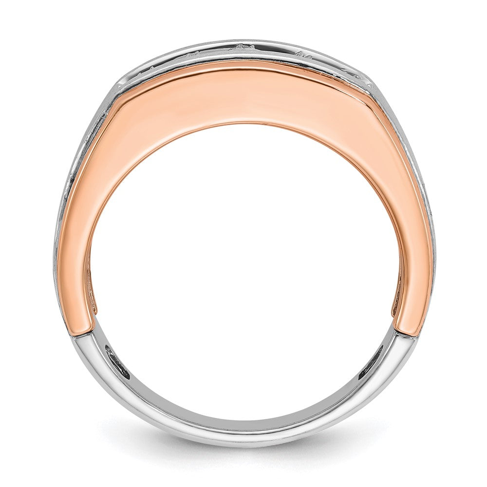 IBGoodman and Men's Polished Satin and Grooved 5-Stone 1/2 Carat AA Quality Diamond Ring - WBC