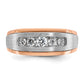 IBGoodman and Men's Polished Satin and Grooved 5-Stone 1/2 Carat AA Quality Diamond Ring - WBC