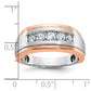 IBGoodman and Men's Polished Satin and Grooved 5-Stone 1/2 Carat AA Quality Diamond Ring - WBC