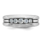 IBGoodman with Black Rhodium Men's Polished Satin and Grooved 5-Stone 1/2 Carat AA Quality Diamond Ring - WBC