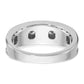 IBGoodman with Black Rhodium Men's Polished Satin and Grooved 5-Stone 1/2 Carat AA Quality Diamond Ring - WBC