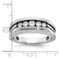 IBGoodman with Black Rhodium Men's Polished Satin and Grooved 5-Stone 1/2 Carat AA Quality Diamond Ring - WBC