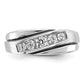 IB Goodman with Black Rhodium Mens Polished Satin and Grooved 5-Stone 1/2 Carat AA Diamond Ring - WBC
