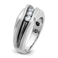 IBGoodman with Black Rhodium Men's Polished Satin and Grooved 3-Stone 1/2 Carat AA Quality Diamond Ring - WBC