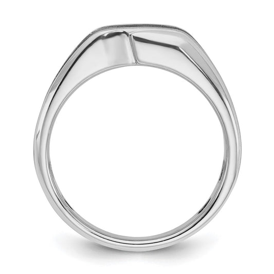 IBGoodman with Black Rhodium Men's Polished Satin and Grooved Solitaire 1/5 Carat AA Quality Diamond Ring - WBC