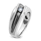 IBGoodman with Black Rhodium Men's Polished Satin and Grooved Solitaire 1/5 Carat AA Quality Diamond Ring - WBC