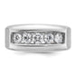 IBGoodman Men's Polished and Satin 5-Stone 1 Carat AA Quality Diamond Ring - WBC
