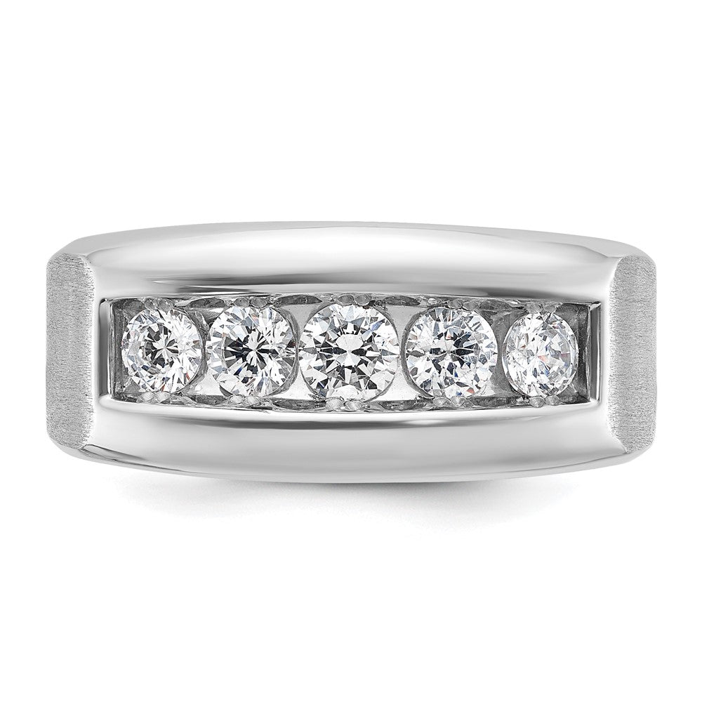 IBGoodman Men's Polished and Satin 5-Stone 1 Carat AA Quality Diamond Ring - WBC