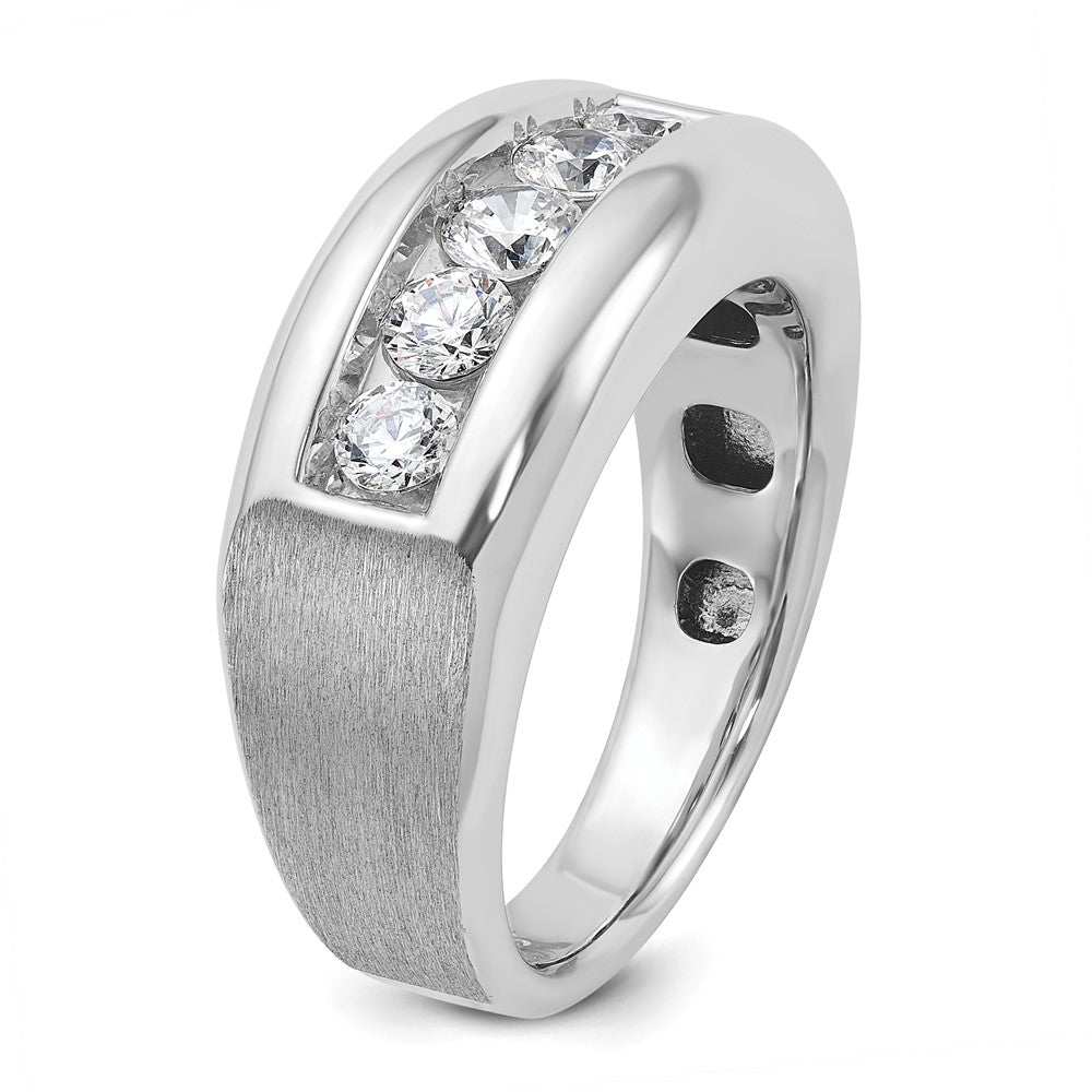 IBGoodman Men's Polished and Satin 5-Stone 1 Carat AA Quality Diamond Ring - WBC
