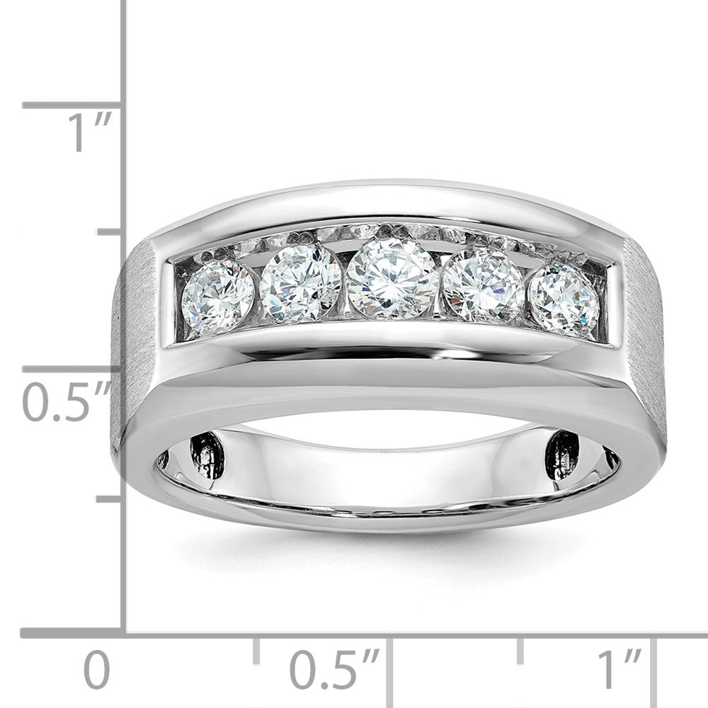 IBGoodman Men's Polished and Satin 5-Stone 1 Carat AA Quality Diamond Ring - WBC