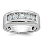 IBGoodman Men's Polished and Satin 5-Stone 1 Carat AA Quality Diamond Ring - WBC