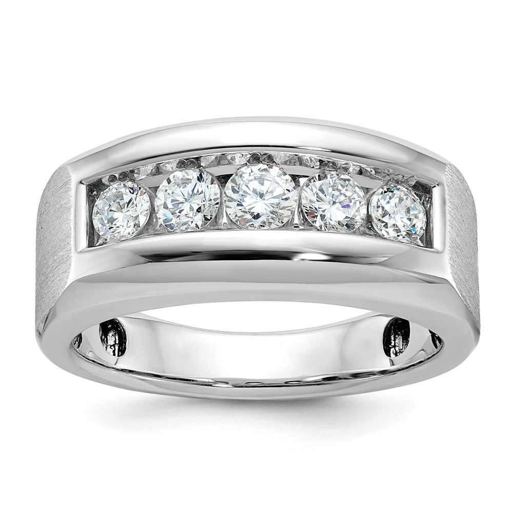 IBGoodman Men's Polished and Satin 5-Stone 1 Carat AA Quality Diamond Ring - WBC