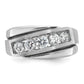 IB Goodman with Black Rhodium Mens Polished Satin and Grooved 5-Stone 1 Carat AA Diamond Ring - WBC