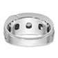 IB Goodman with Black Rhodium Mens Polished Satin and Grooved 5-Stone 1 Carat AA Diamond Ring - WBC