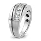 IB Goodman with Black Rhodium Mens Polished Satin and Grooved 5-Stone 1 Carat AA Diamond Ring - WBC