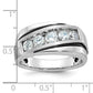 IB Goodman with Black Rhodium Mens Polished Satin and Grooved 5-Stone 1 Carat AA Diamond Ring - WBC