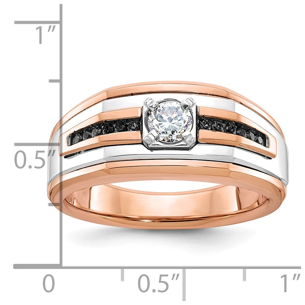 IB Goodman Two-tone / Mens 1/2 carat Black/ Diamond Complete Ring - WBC
