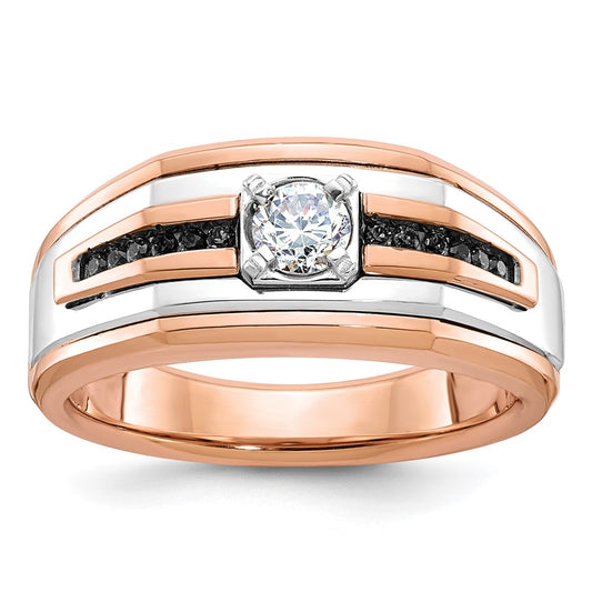 IB Goodman Two-tone / Mens 1/2 carat Black/ Diamond Complete Ring - WBC