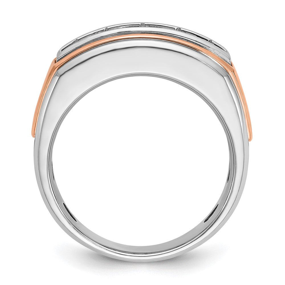 IBGoodman and Men's Polished and Grooved 5-Stone 1 Carat AA Quality Diamond Ring - WBC