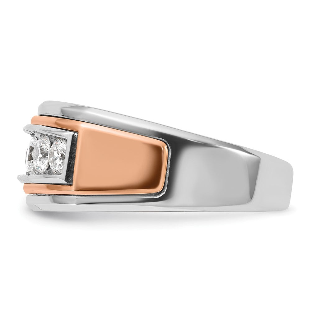 IBGoodman and Men's Polished and Grooved 5-Stone 1 Carat AA Quality Diamond Ring - WBC
