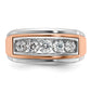 IBGoodman and Men's Polished and Grooved 5-Stone 1 Carat AA Quality Diamond Ring - WBC