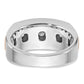 IBGoodman and Men's Polished and Grooved 5-Stone 1 Carat AA Quality Diamond Ring - WBC