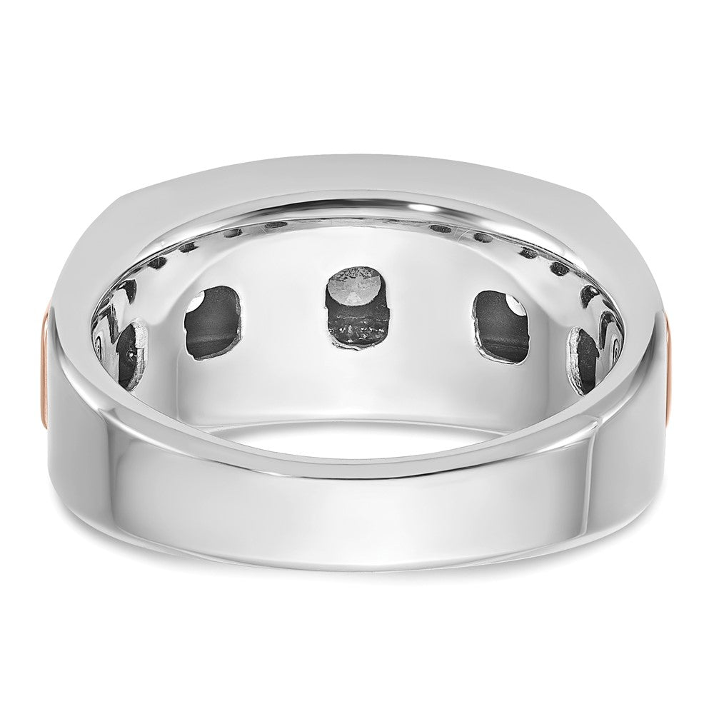 IBGoodman and Men's Polished and Grooved 5-Stone 1 Carat AA Quality Diamond Ring - WBC