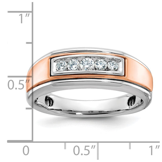 IBGoodman and Men's Polished 5-Stone 1/4 Carat AA Quality Diamond Ring - WBC
