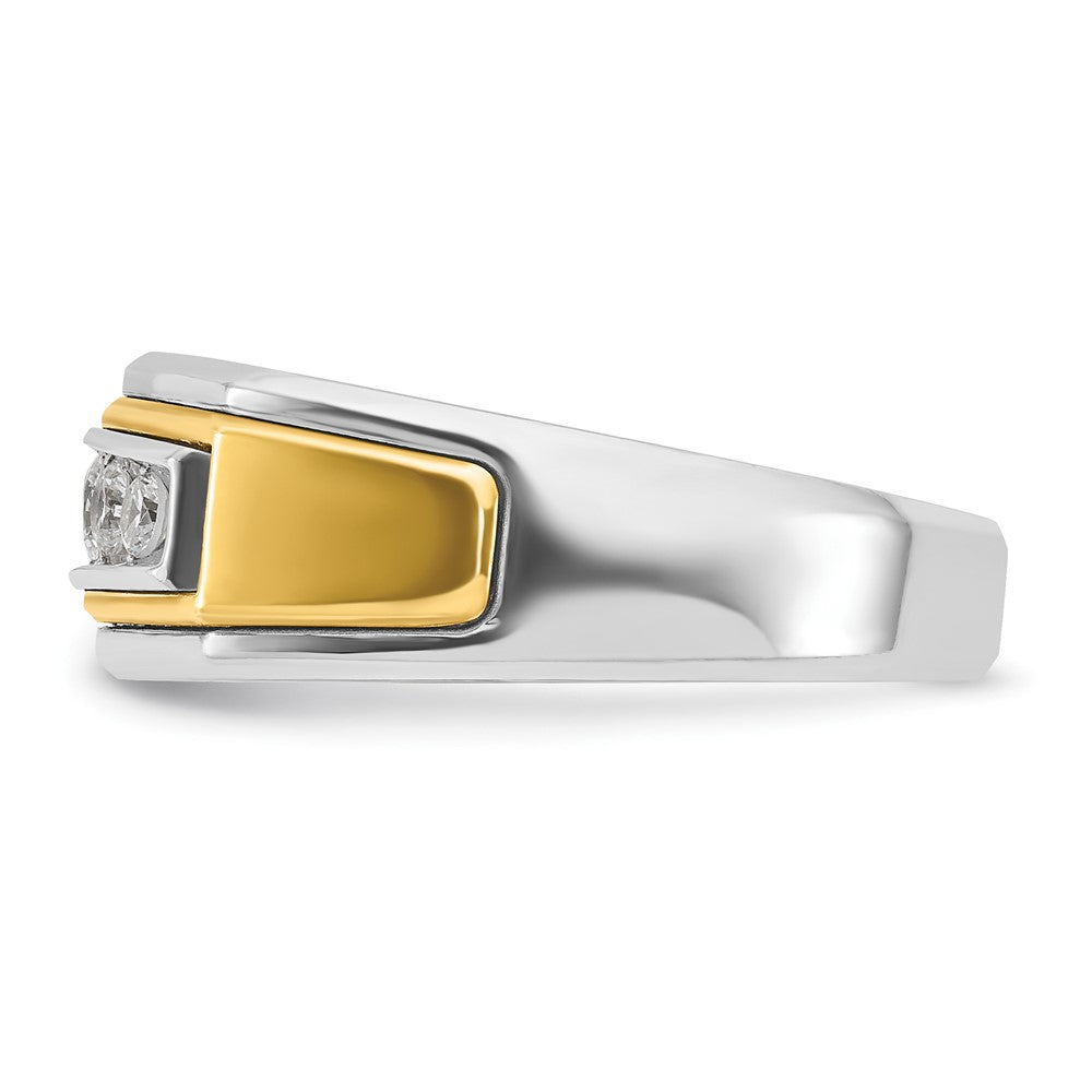 IBGoodman Two-tone Men's Polished 5-Stone 1/2 Carat AA Quality Diamond Ring - WBC