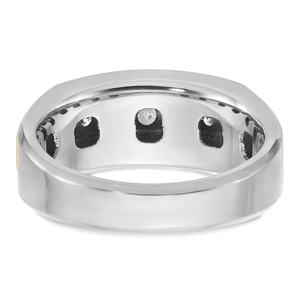 IBGoodman Two-tone Men's Polished 5-Stone 1/2 Carat AA Quality Diamond Ring - WBC