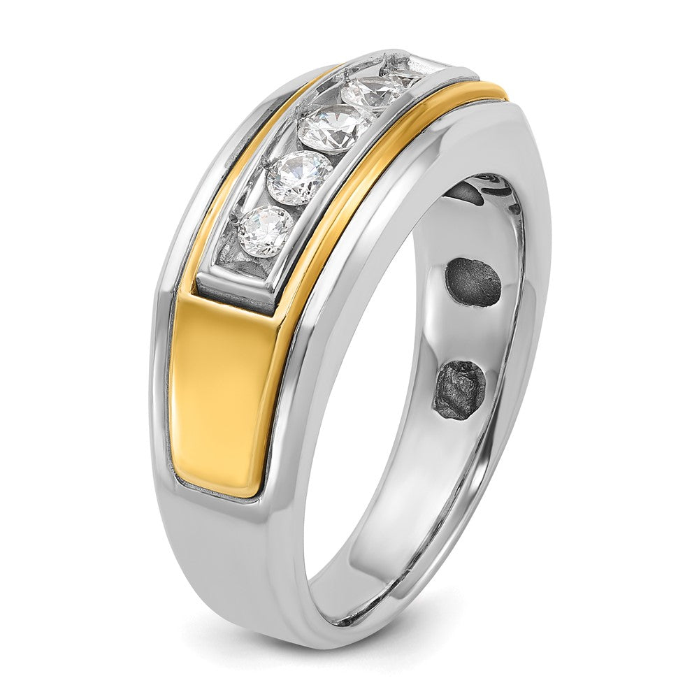 IBGoodman Two-tone Men's Polished 5-Stone 1/2 Carat AA Quality Diamond Ring - WBC